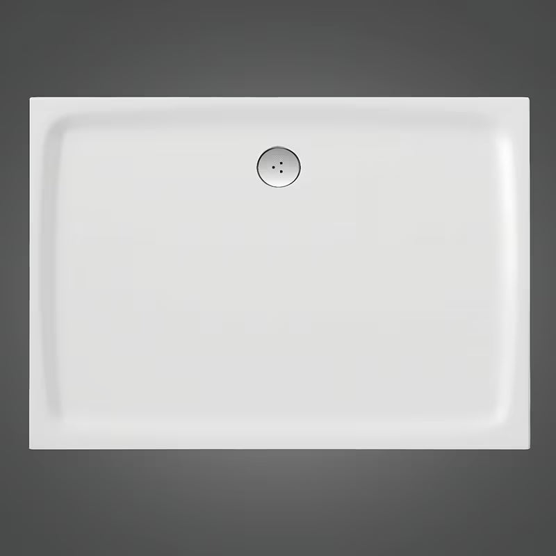 Biały półokrągły brodzik prysznicowy Ravak Elipso Pro 90x90 cm z lanego marmuru z powłoką antypoślizgową.