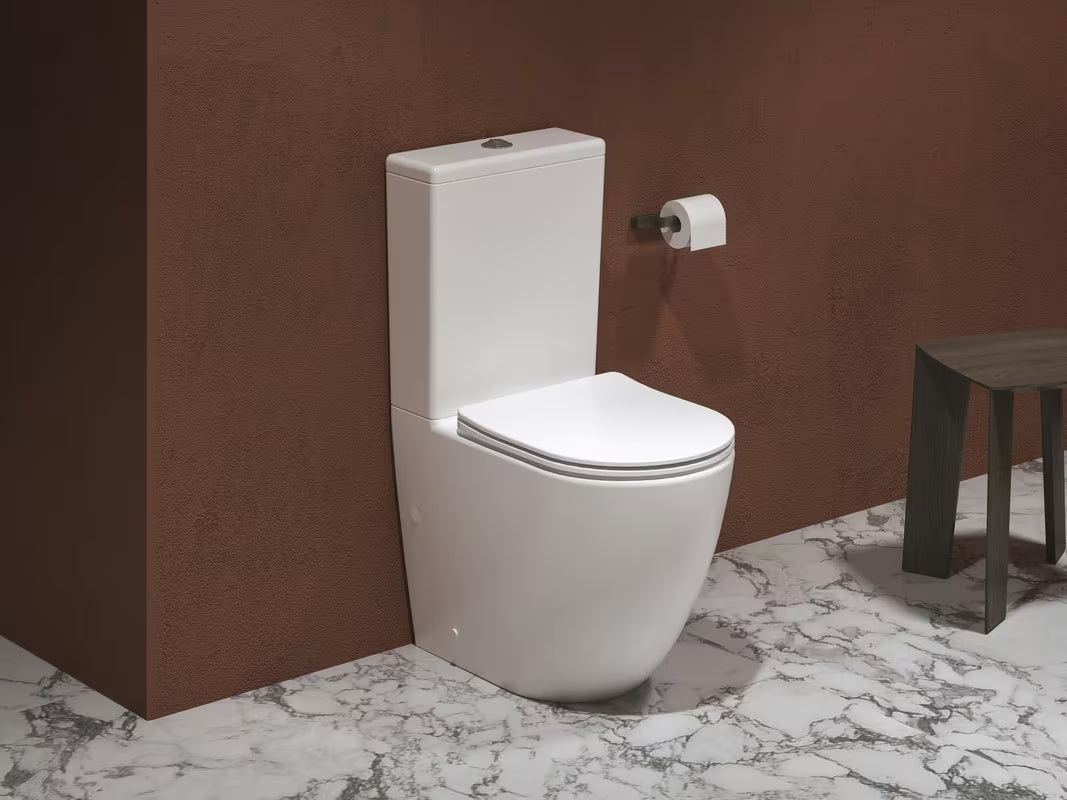 Biała wolnostojący KOMPAKT wc Ravak Optima RimOff z deską soft Close