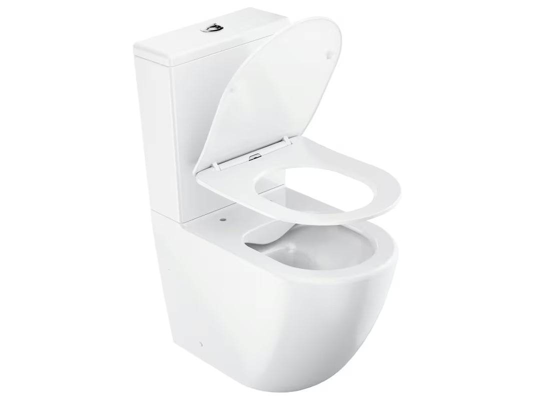 Biała wolnostojący KOMPAKT wc Ravak Optima RimOff z deską soft Close