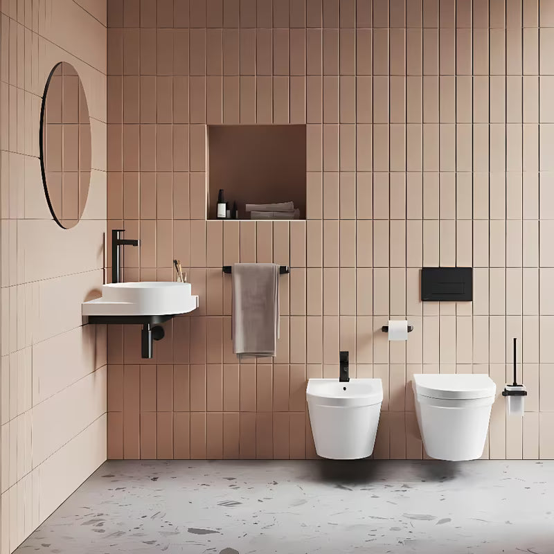 Biała wiszące ceramiczna umywalka Ravak Yard 45x45 cm z obniżoną półką