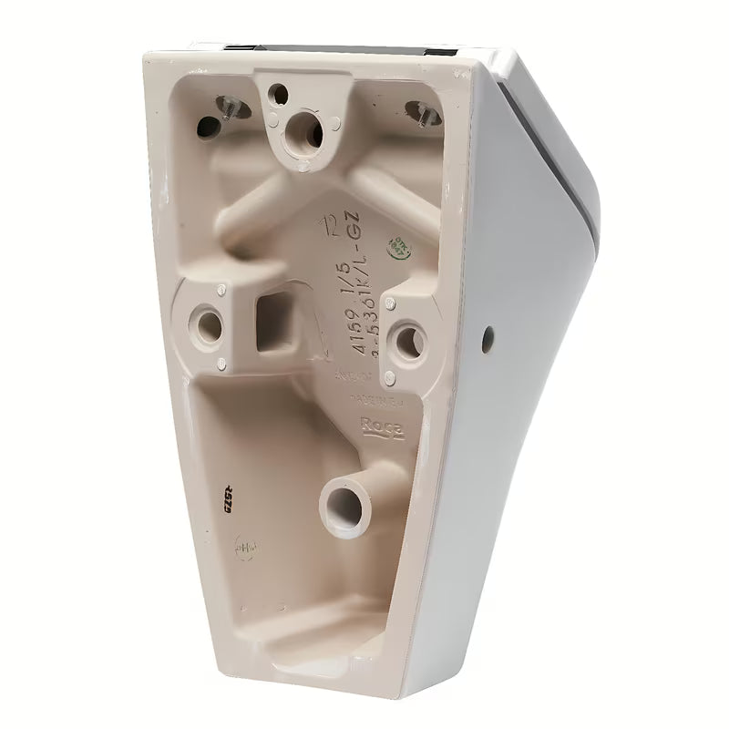 Biały domowy pisuar Roca Nexo z pokrywą soft Close pro ciche i wolne zamykanie.