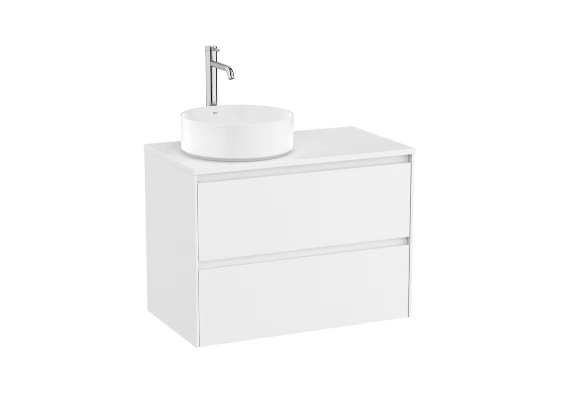 Biała wisząca szafka pod umywalkę Roca Ona 79,4x45,7x58,3 cm z matowym wykończeniem