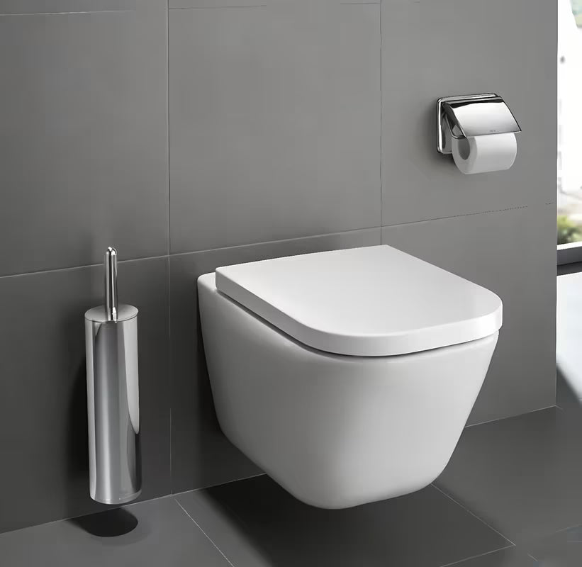 Białe miska WC wisząca Roca The Gap w wersji Rimless bez układu spłukującego i o kwadratowym designie