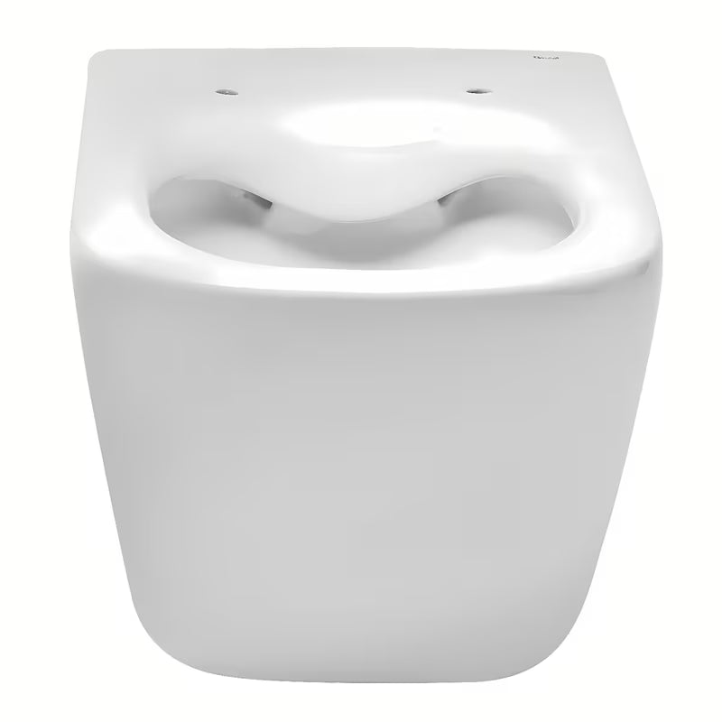 Białe miska WC wisząca Roca The Gap w wersji Rimless bez układu spłukującego i o kwadratowym designie