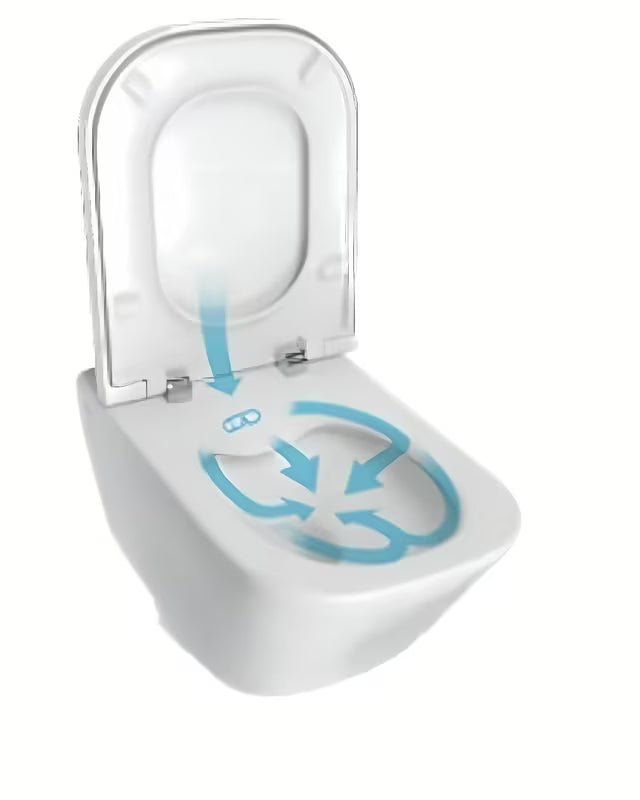 Białe miska WC wisząca Roca The Gap w wersji Rimless bez układu spłukującego i o kwadratowym designie