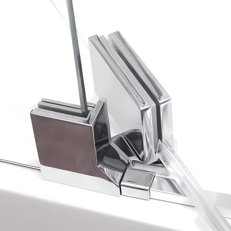 Bezramowe jednoskrzydłowe drzwi prysznicowe Roth Elegant Neo Line 80 cm w błyszczącym chromie z przezroczystym szkłem.
