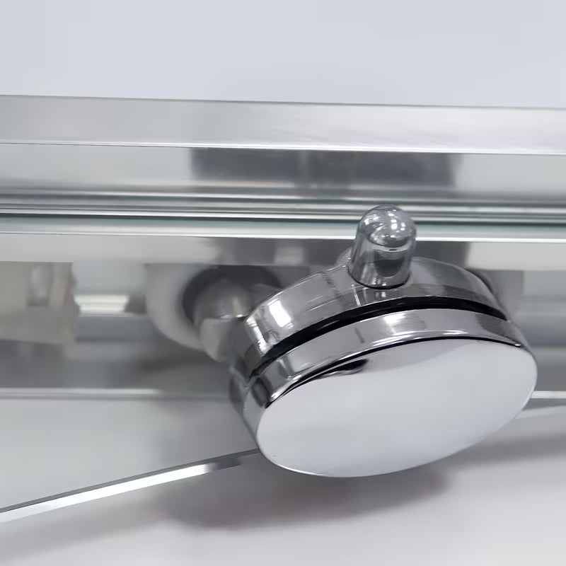 Roth Lega Line przesuwne drzwi prysznicowe do wnęki 100 cm w błyszczącym chromie z przezroczystym szkłem