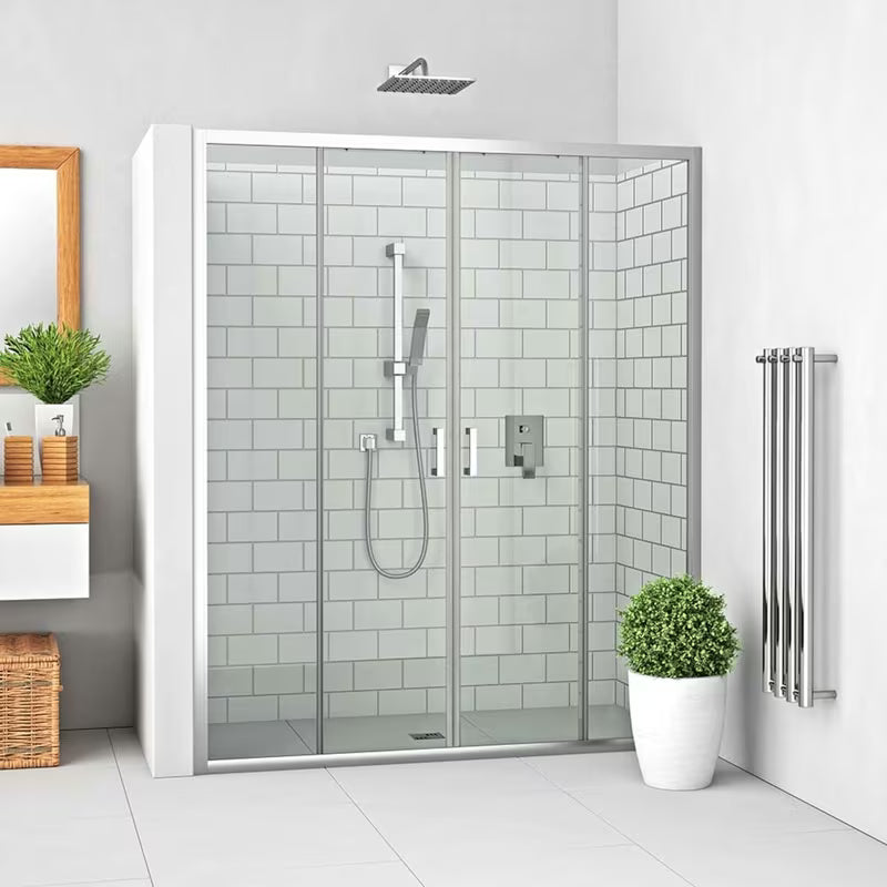 Roth Lega Line przesuwne drzwi prysznicowe 150 cm w połyskującym chromie z przezroczystym szkłem