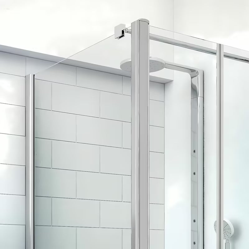 Ścianka boczna do drzwi prysznicowych Roth Tower Line 90 cm w połyskującym chromie z przezroczystym szkłem