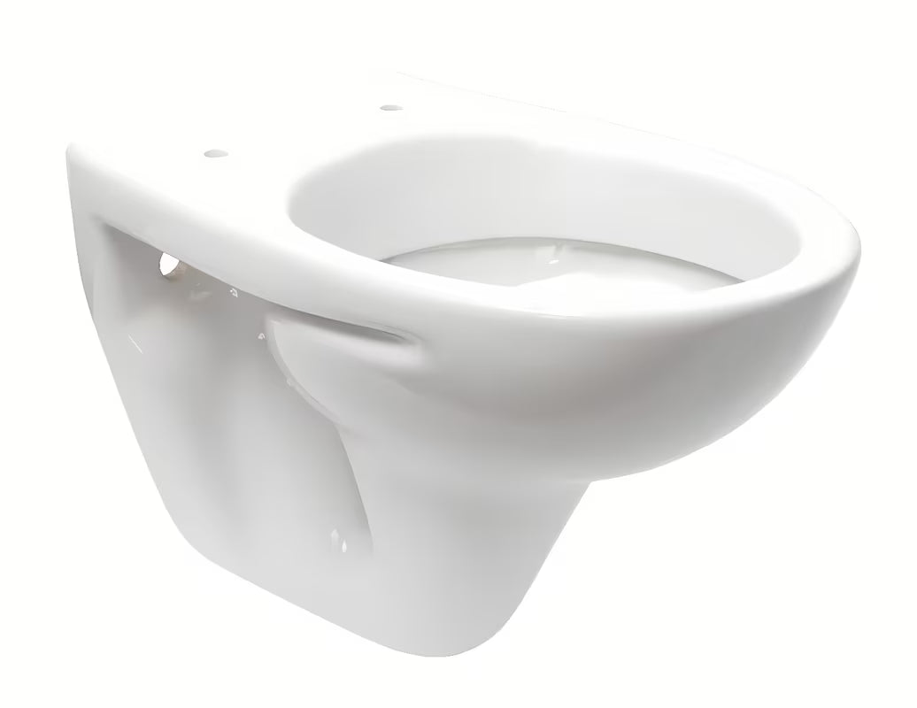 Biała miska WC wisząca S-Line Pro z błyszczącej ceramiki z odpływem poziomym