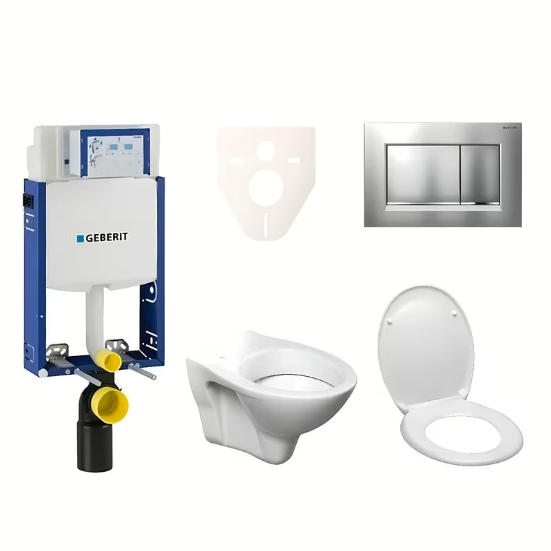Zestaw WC podtynkowy S-Line Pro z modułem Geberit Kombifix, deską sedesową i przyciskiem Sigma 30