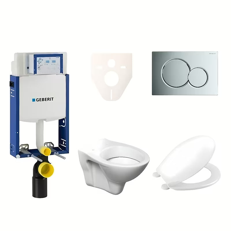 Zestaw WC podtynkowy S-Line Pro z modułem Geberit Kombifix, deską URBAN i przyciskiem Sigma 01 w chromie błyszczącym