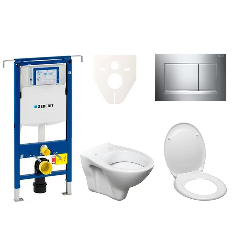 Zestaw WC podtynkowy S-Line Pro z modułem Geberit Duofix, przyciskiem Sigma 30 i deską MISKA wc