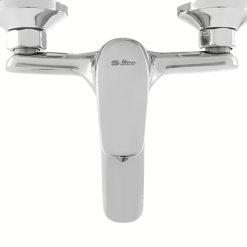 Jednouchwytowa ścienna bateria wannowa S-Line Pro w wykończeniu chrom z zaokrąglonym wzornictwem