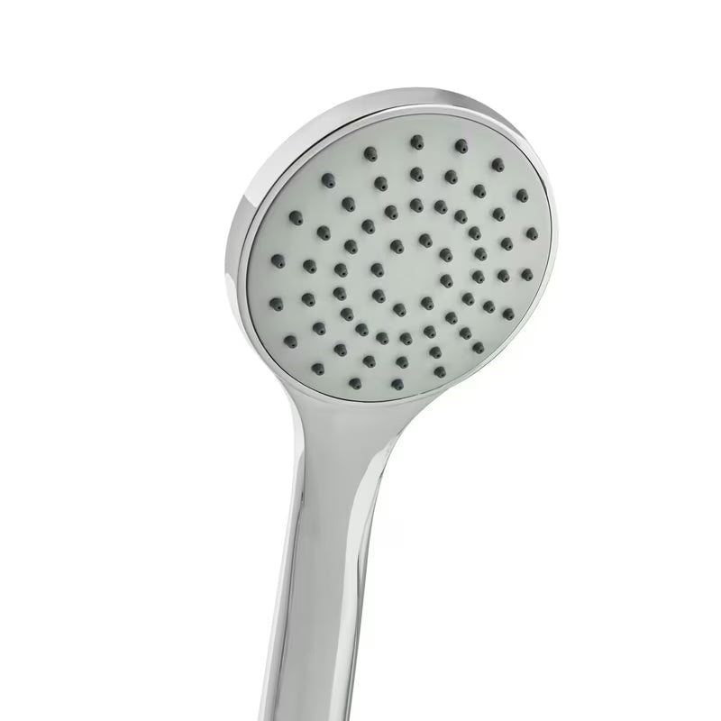 Chromowana bateria wannowa S-Line Pro na krawędź wanny z zestawem prysznicowym i z dźwignią.