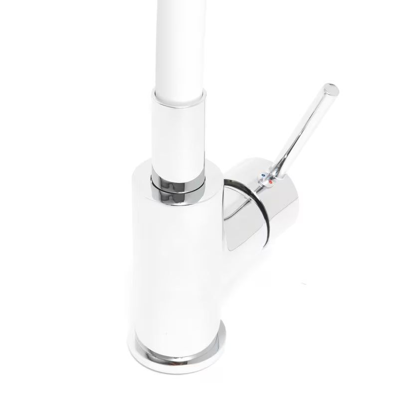 S-Line Pro bateria zlewozmywakowa w wykończeniu biel/chrom z elastyczną silikonową wylewką