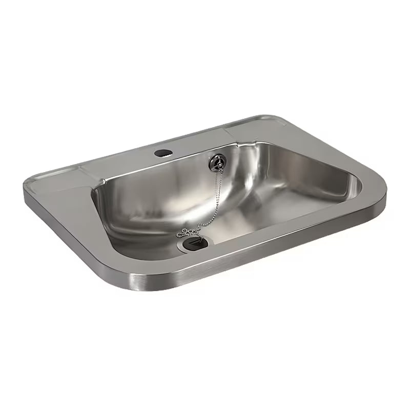 Wiszące umywalka nierdzewna Sanela Supersteel 56 x 42 cm z otworem pro pod baterię stojącą i przelewem