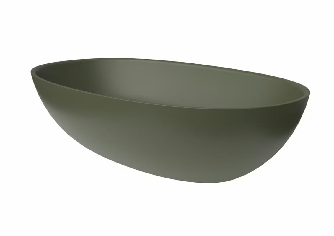 Zielone umywalka nablatowa SAT Aula 60x36 cm z lanego marmuru bez przelewu
