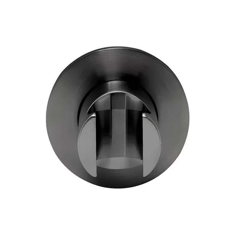 Stały uchwyt prysznicowy SAT Aurum o okrągłym designie, w wykończeniu szczotkowany gun metal.