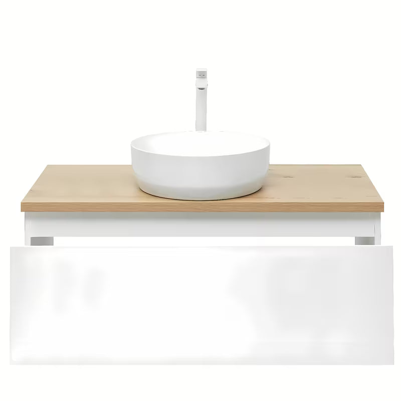 Wisząca szafka łazienkowa SAT B-Way 1 99x45x30 cm w białym połysku z płytą maskującą