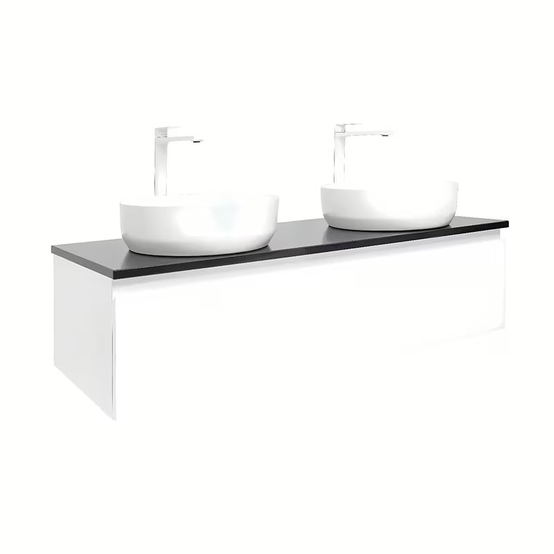 Wisząca szafka łazienkowa SAT B-Way 119x45x30 cm w białym połysku z płytą maskującą