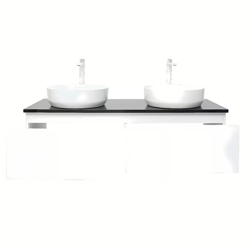 Wisząca szafka łazienkowa SAT B-Way 119x45x30 cm w białym połysku z płytą maskującą
