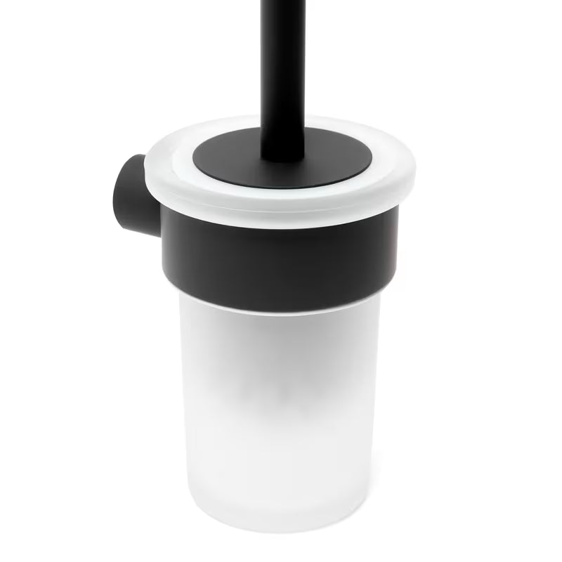 Ścienna SZCZOTKA do Wc SAT B-Way R w matowej czerni o zaokrąglonym, minimalistycznym designie.