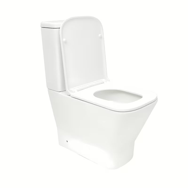 Białe KOMPAKT wc SAT B-Way s ze spłukiwaniem wirowym, zbiornikiem i deską z soft Close
