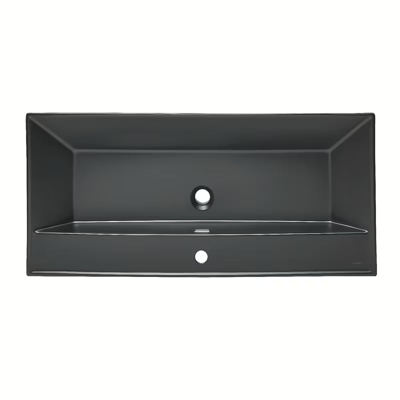 Meblowe ceramiczna umywalka SAT B-Way w kolorze czarny mat z otworem pro baterię pośrodku