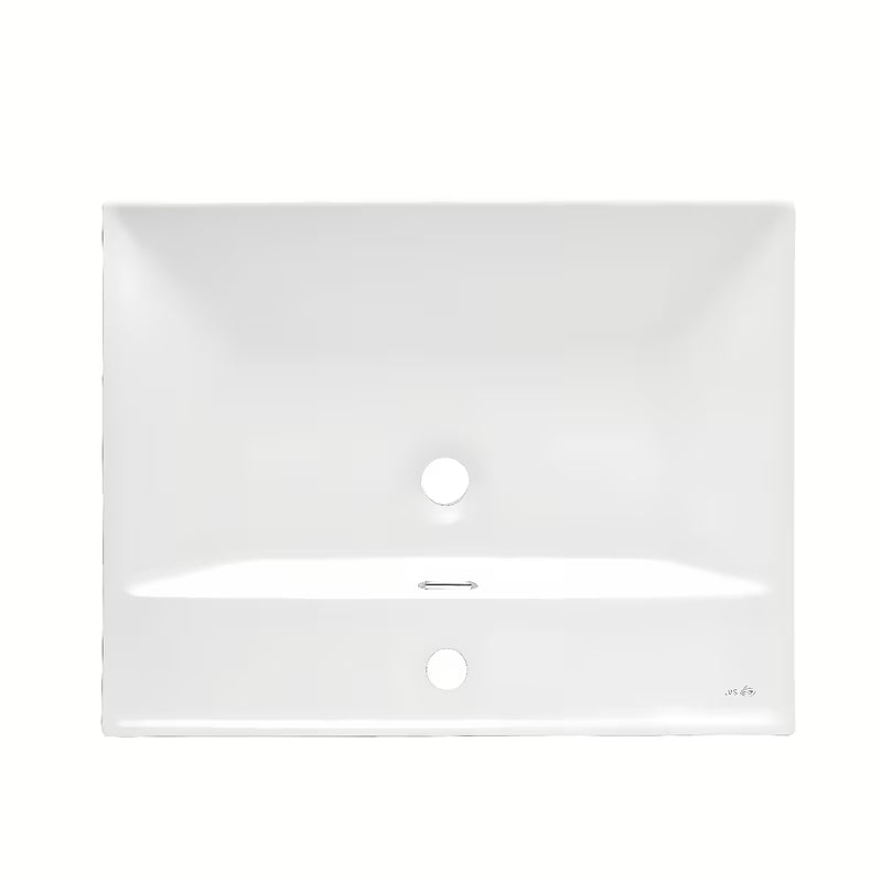 Meblowe ceramiczna umywalka SAT B-Way 60,5x46,5 cm w matowej bieli, z otworem pro na baterię pośrodku