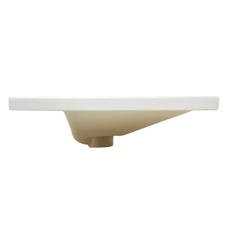 Meblowe umywalka ceramiczna SAT B-Way 81x46 cm w kolorze biały mat z półką po prawej stronie.