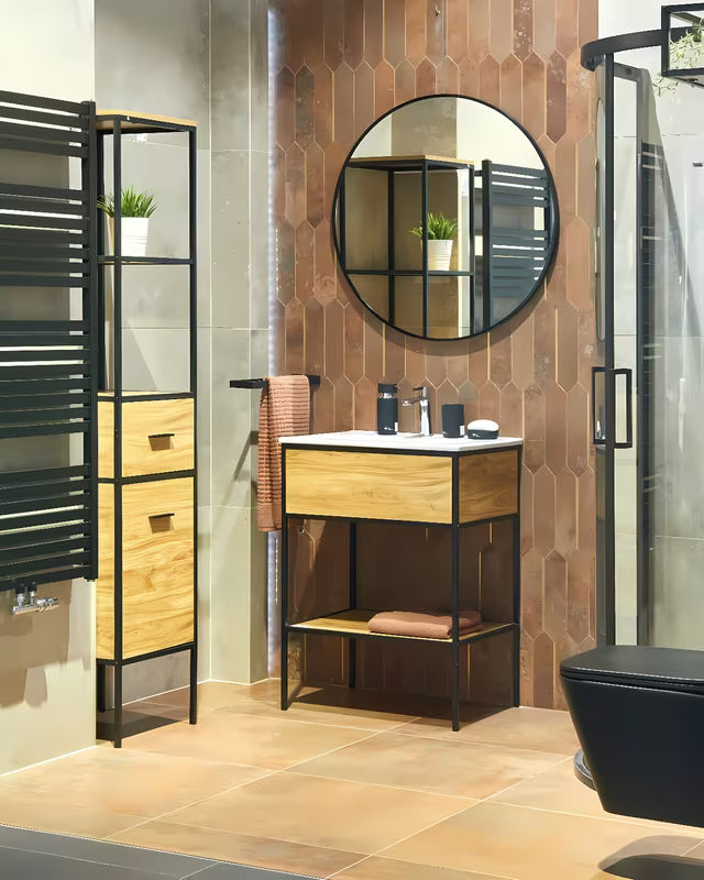 Okrągłe lustro SAT B-Way o średnicy 60 cm w kolorze czarnym