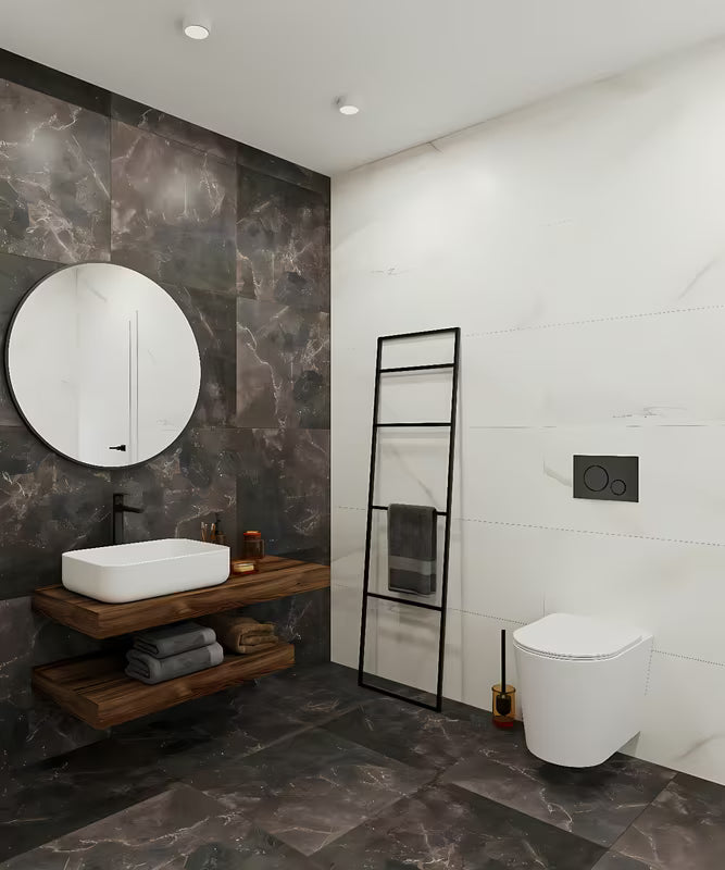 Okrągłe lustro SAT B-Way o średnicy 60 cm w kolorze czarnym