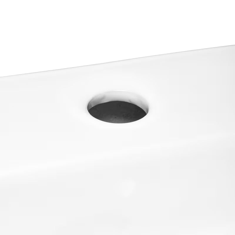 Biała wiszące ceramiczna umywalka SAT Brevis 50x38,5 cm bez przelewu z otworem pro na baterię.