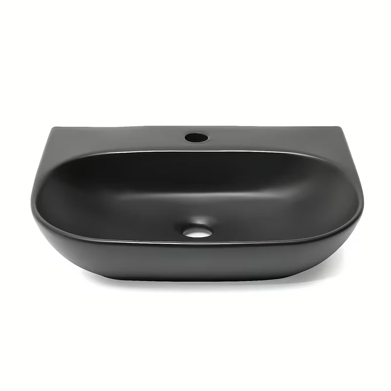 SAT Brevis wiszące ceramiczna umywalka 50 x 38,5 cm w kolorze czarny mat