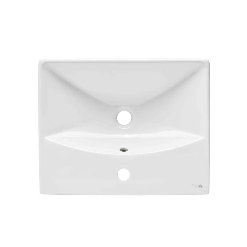 Biała wiszące umywalka ceramiczna SAT Brevis 50,5x40 cm z przelewem i otworem pro na baterię pośrodku