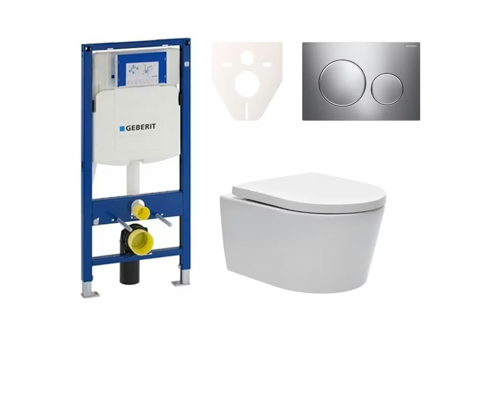 Zestaw WC podtynkowy SAT Brevis z systemem instalacyjnym i spłuczką Geberit Duofix pro do montażu podtynkowego