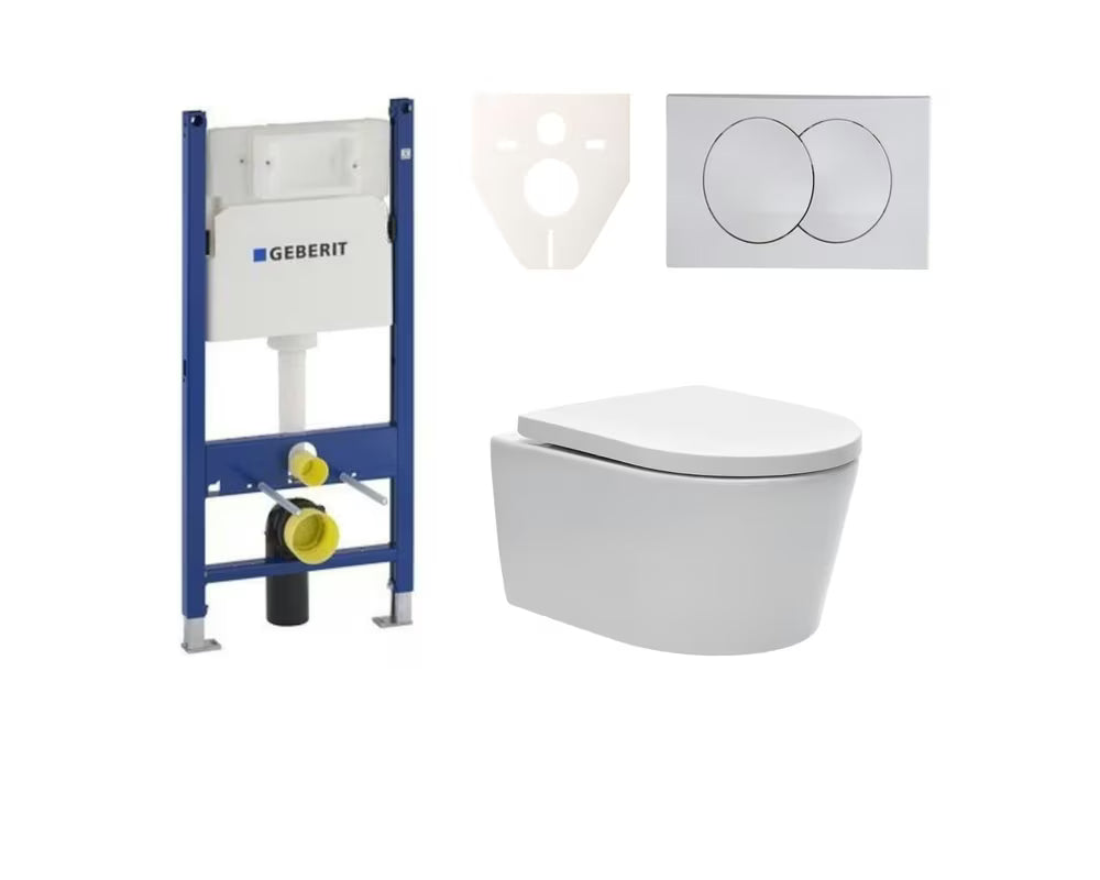 Zestaw WC podtynkowy SAT Brevis z modułem podtynkowym Geberit Delta i przyciskiem spłukującym