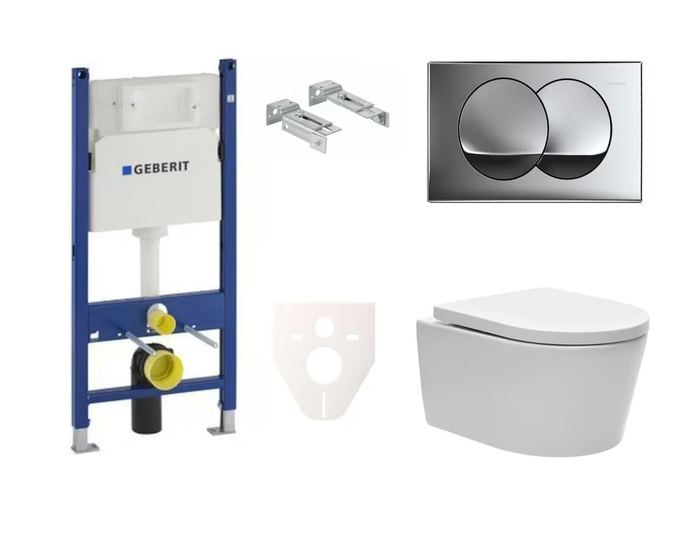 Zestaw WC podtynkowy SAT Brevis z modułem podtynkowym Geberit oraz deską sedesową z funkcjami soft Close i EasyLock
