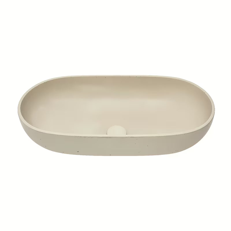 Piaskowa betonowa umywalka SAT Cemento nablatowy 65x35 cm z cienkimi ściankami