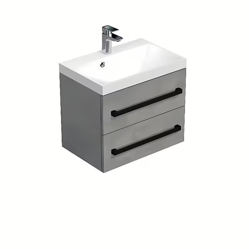 Wisząca szafka łazienkowa SAT Cube Way z umywalką 60x53x40 cm w dekorze imitacji betonu