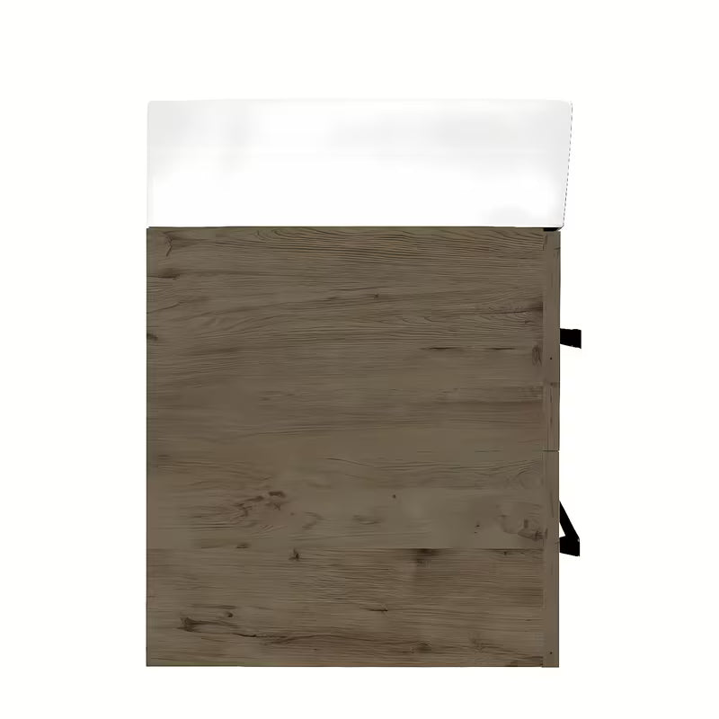 Wisząca szafka łazienkowa z umywalką ceramiczną SAT Cube Way w dekorze dąb Wellington
