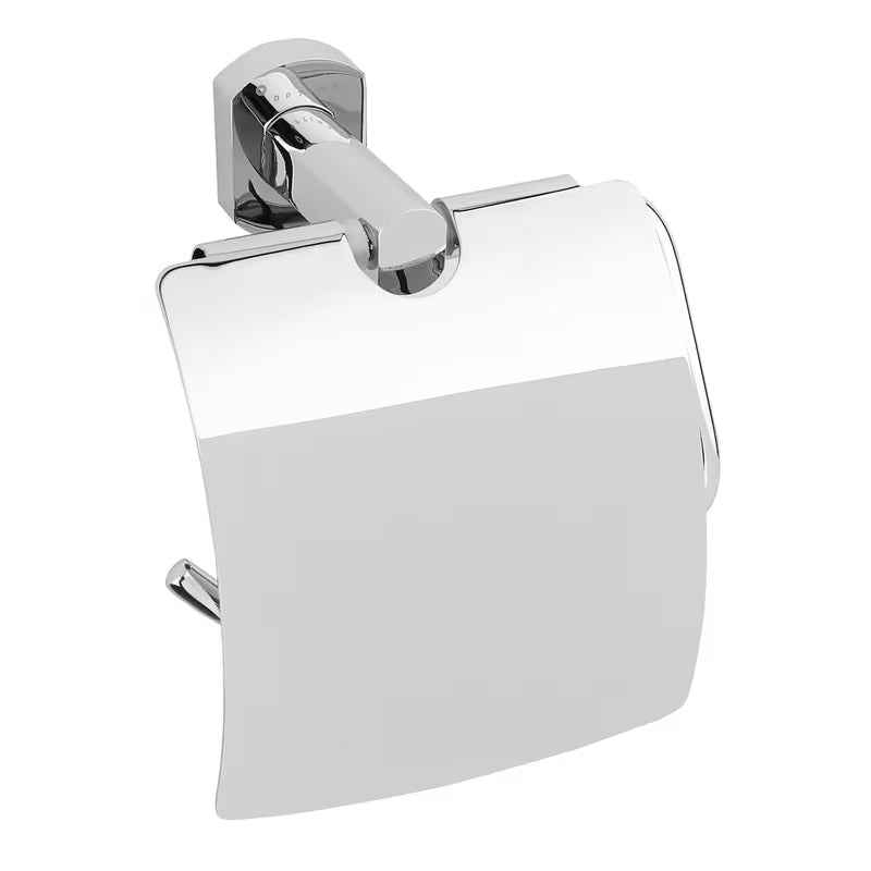 Chromowany ścienny uchwyt na papier toaletowy SAT Cube Way o zaokrąglonym designie