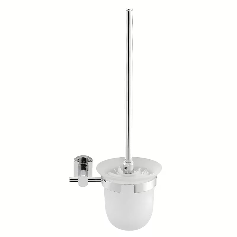 Ścienna SZCZOTKA do Wc SAT Cube Way w wykończeniu chrom z zaokrąglonym designem pro do nowoczesnej łazienki.