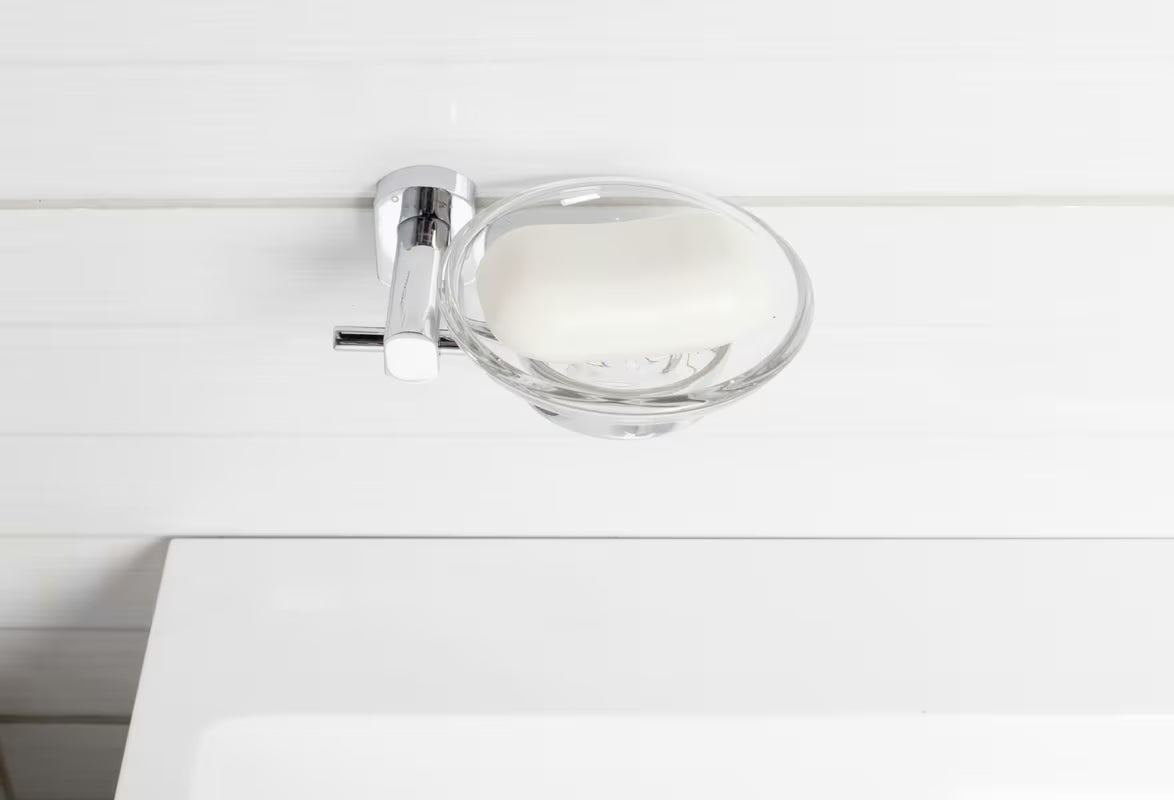 Ścienna mydelniczka SAT Cube Way pro na mydło w kostce w wykończeniu chrome