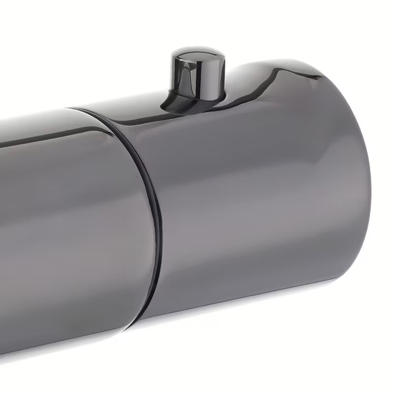 Termostatyczna ścienna bateria wannowa SAT Dark w matowym wykończeniu PVD gun metal bez zestawu prysznicowego.
