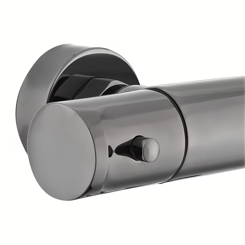 Termostatyczna ścienna bateria prysznicowa SAT Dark w wykończeniu powierzchni PVD gun metal bez zestawu prysznicowego.