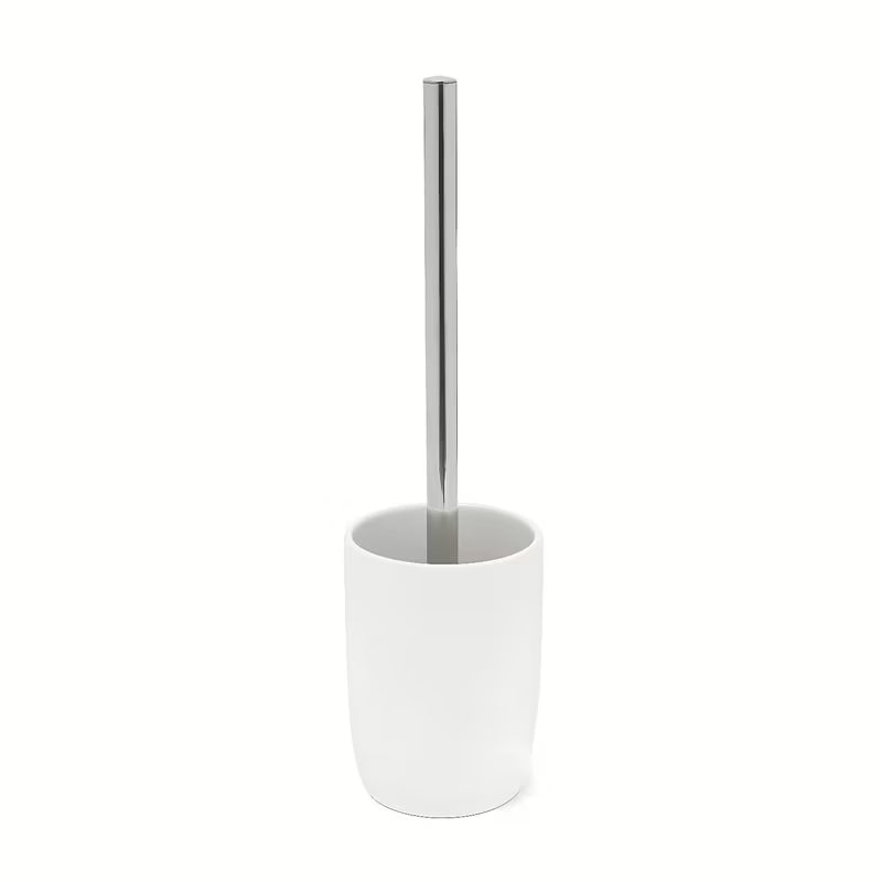 Biała ceramiczna SZCZOTKA do Wc SAT Evolution w wersji wolnostojącej pro nowoczesnej łazienki.