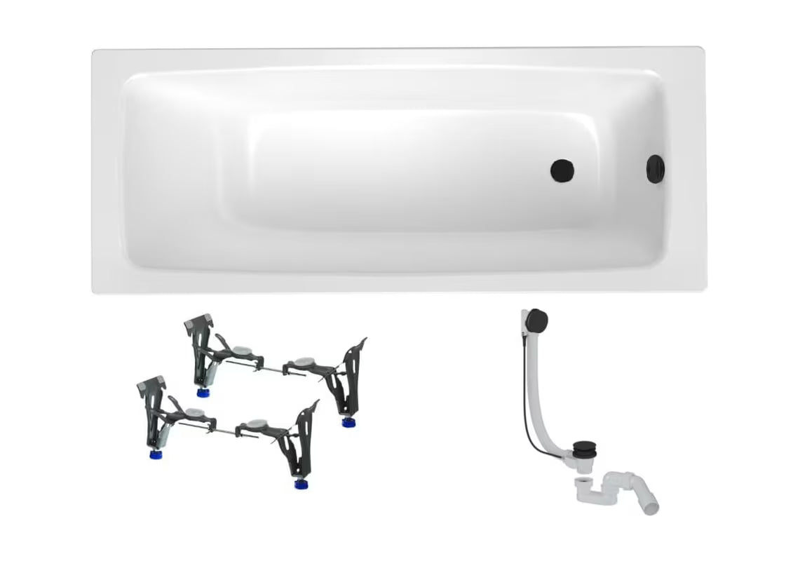 Wanna prostokątna SAT Feel 170x75 cm ze stali emaliowanej, w wersji lewej i prawej