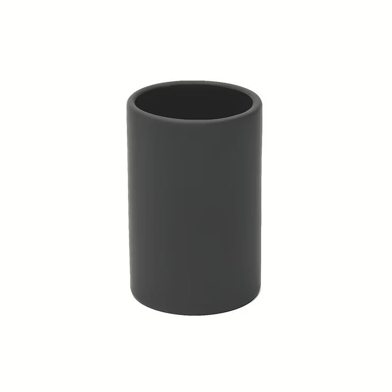 Czarna ceramiczna pojemnik SAT Feel, wolnostojący dodatek łazienkowy na szczoteczki i drobiazgi.